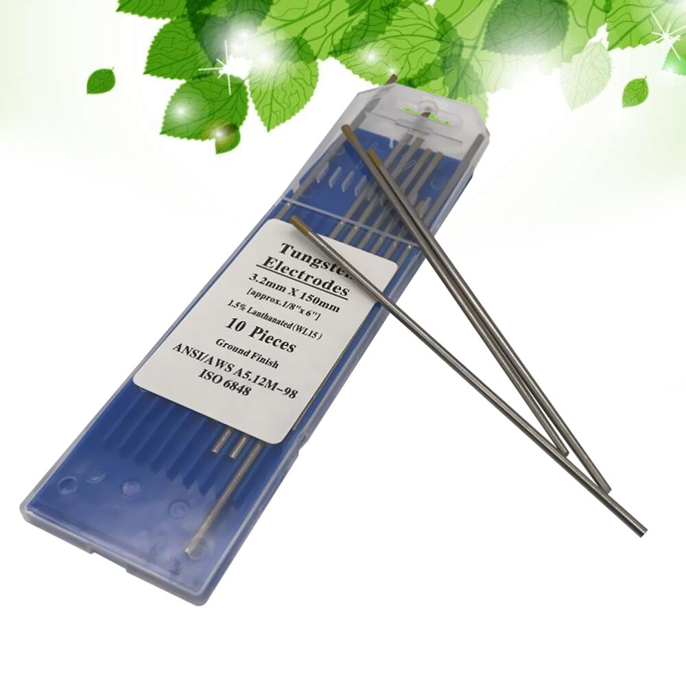 10pcs/1 Bag TIG Welding Tungsten Electrodes 1.5% Lanthanated WL15 Tungsten Electrode Welding Rods (1.6MM x 150MM): Silver 7