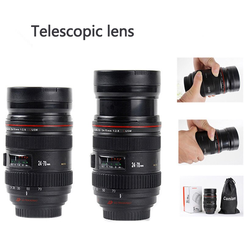 Kamera Objektiv Kaffee Becher Edelstahl Foto Isolierte Thermos Tasse Mit Deckel Fotograf SECHS Generation Emulation SLR Tasse