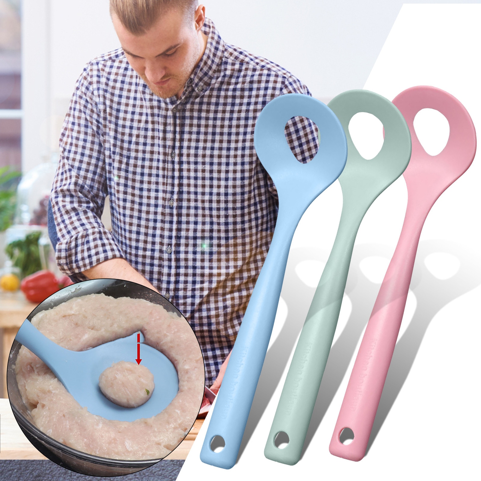 Hausgemachte Frikadellen Hersteller Kreative Kunststoff Drücken Löffel Frikadellen Maschine Fleisch GeflüGel Werkzeuge Fisch Ball Reis Ball, Der bilden