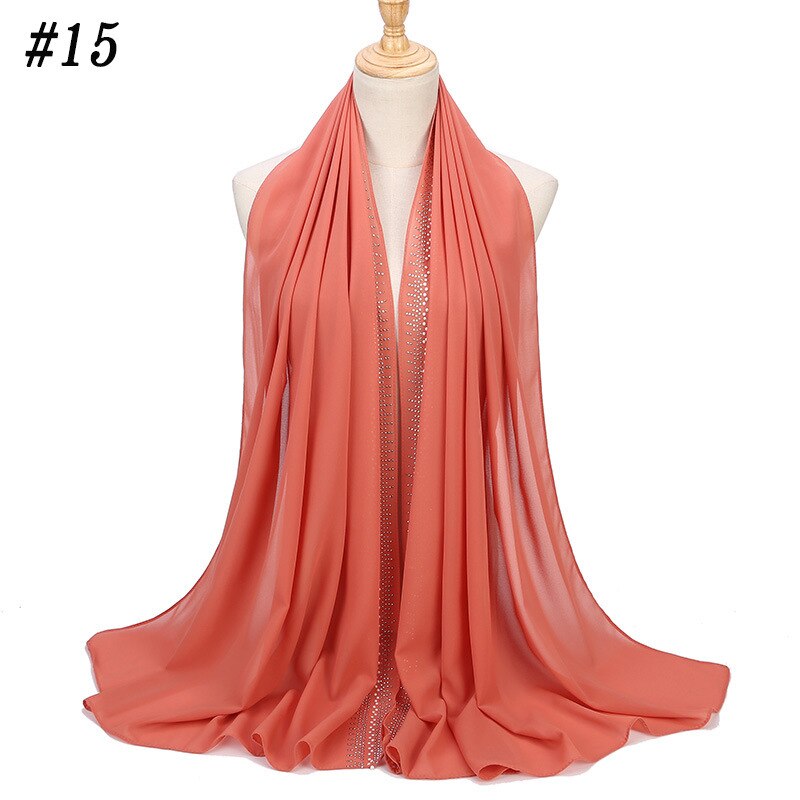 islamischen Glitter kopftuch Strass hijab schal chiffon muslimischen kopf wrap schals Malaysia hijab türkisch islamische: 15