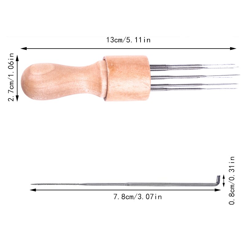 Nonvor Viltnaald Met Acht Naalden Tool Wolvilt Set Diy Craft Vilt Gereedschap Met Houten Handvat Pokdalig Naalden Set levert