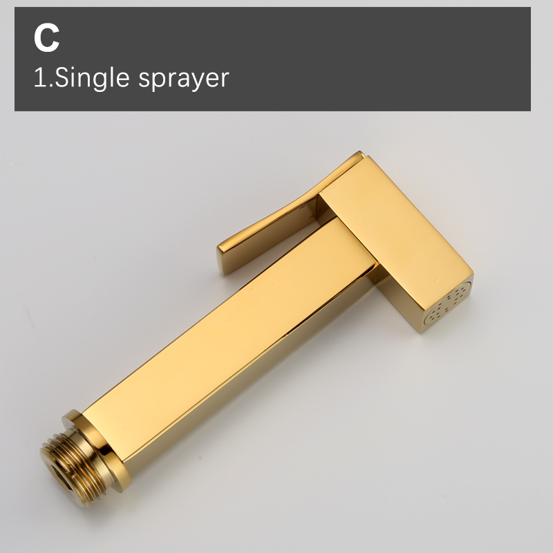 Toilet Bidet Sprayer Shattaf Hand Held Douche Kit Shiny Titanium Gold Bathroom Toilet Jet Cleaner Bidet Shower Head AP2130: C