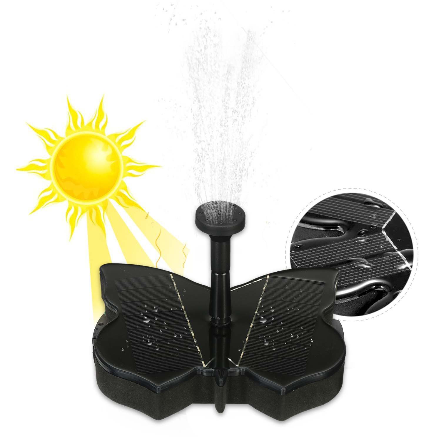 Solar Panel Powered Fountain Water Pump Floating Solar Fountain Garden Water Fountain Pool Pond Decoration Garden Decoration