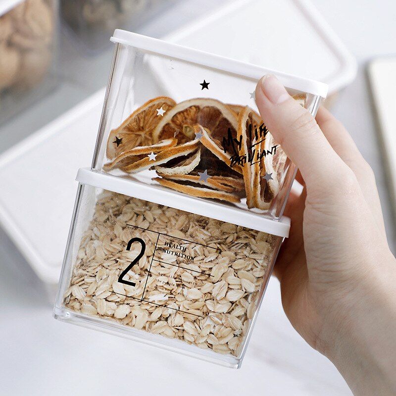 Kitchen Food Grade Plastic Storage Container Transparent Refrigerator Fresh-Keeping Box Sealing Food Preservation Cans