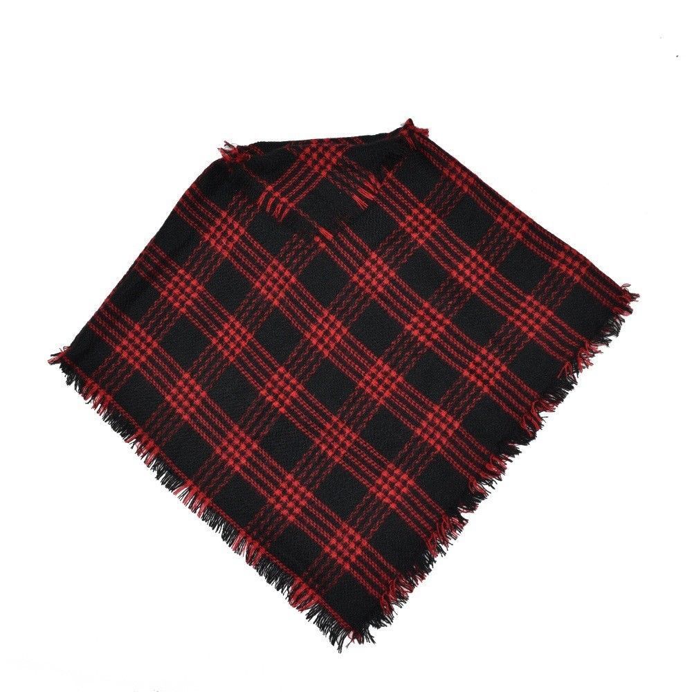 neue Fahion UNS Lagerbier freundlicher Baby Jungen Mädchen Kleinkind Jacke Mädchen Jungen Winter warm Plaid Wolle Schal Tippet Cappa: rot Schwarz