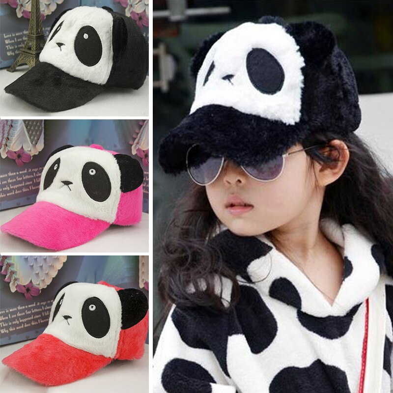 Cartoon panda mutsen winter baby meisjes muts plus warme jongens baseball pet baby peuter muts kinder mutsen kinderen fotografie rekwisieten