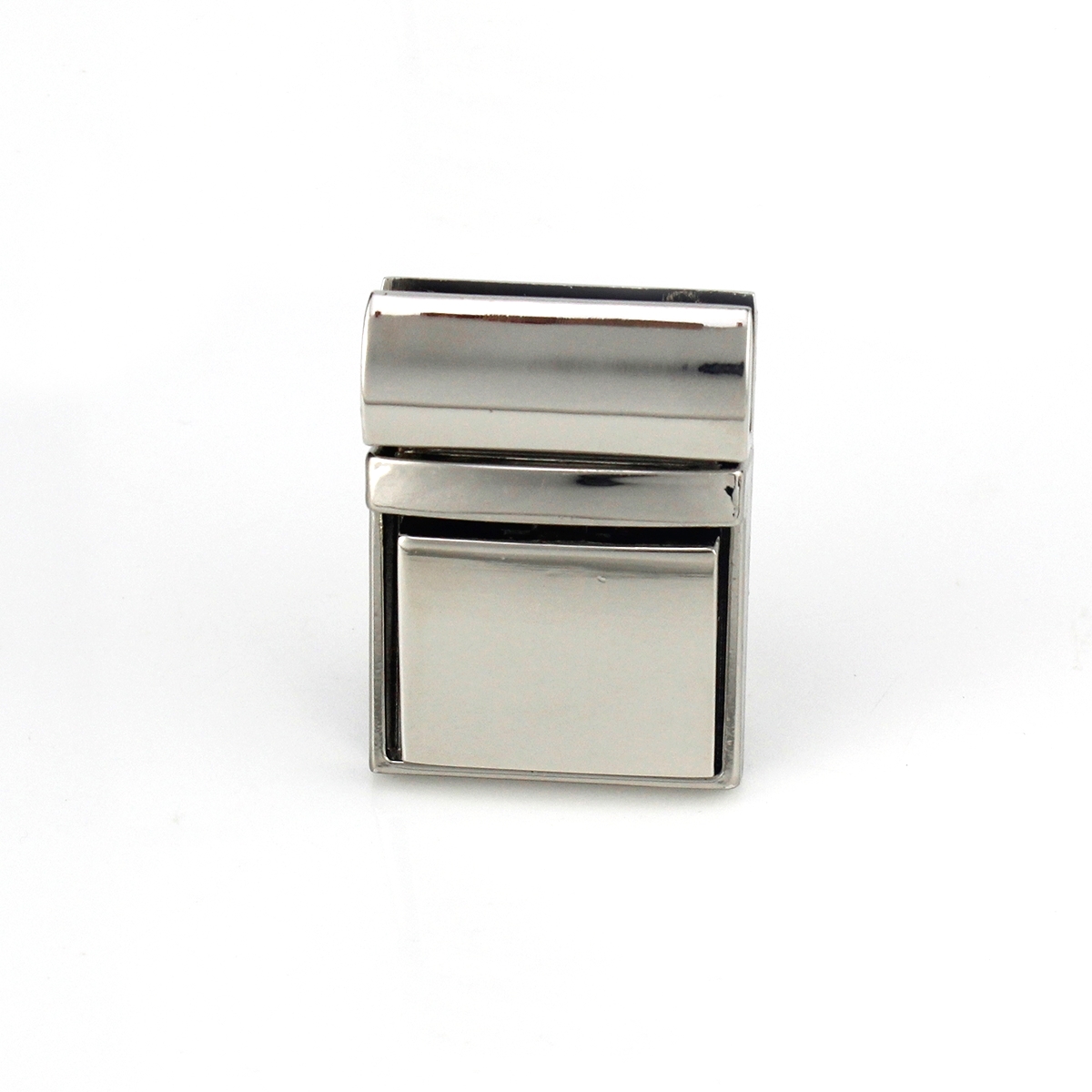 Cierre cuadrado de Metal para mujer, hebilla de cierre de giro para artesanía de cuero, bolso, bolso, accesorios de Hardware DIY, 1 ud.: silver