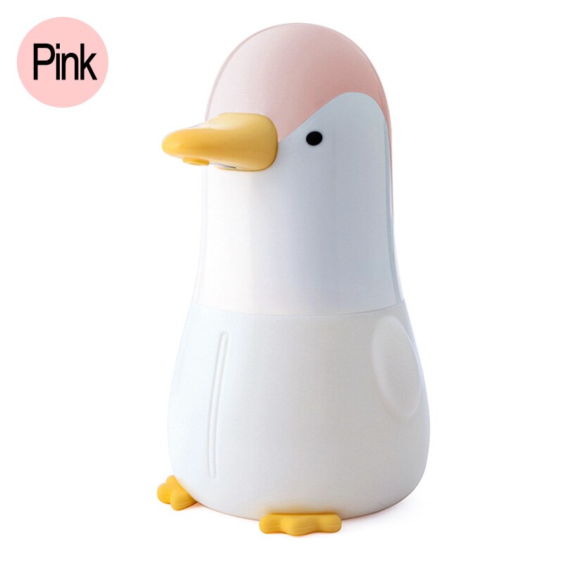 Pingouin – distributeur automatique de savon mousseux pour les mains, Machine à Induction, lave-mains pour salle de bains et cuisine, pompe à mousse pour enfants: Rose
