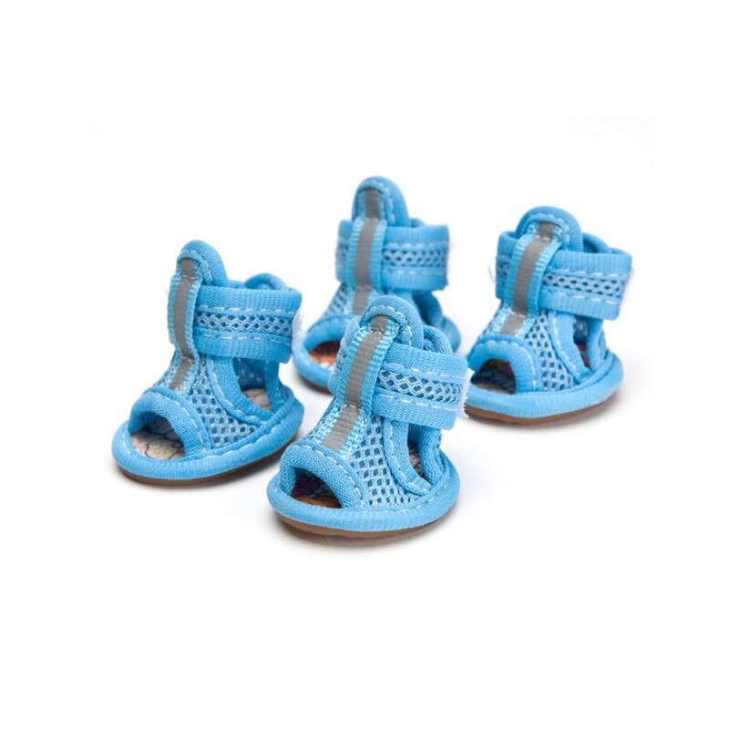 Zomer Hond Schoenen Ademende Mesh Puppy Hond Schoenen Voor Kleine Honden Katten Cute Antislip Chihuahua Pug Sandalen schoen Snoep Kleuren: Blauw / 5