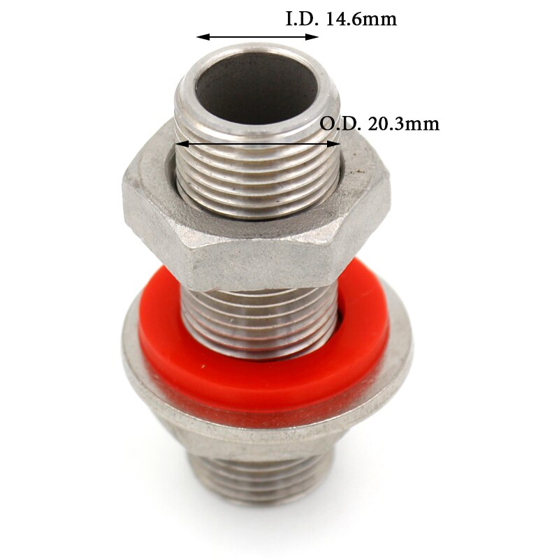 Variabel längd wedless skott , 1/2 "nps  x 2.5 " nippel, vattenkokare/kylar skott,