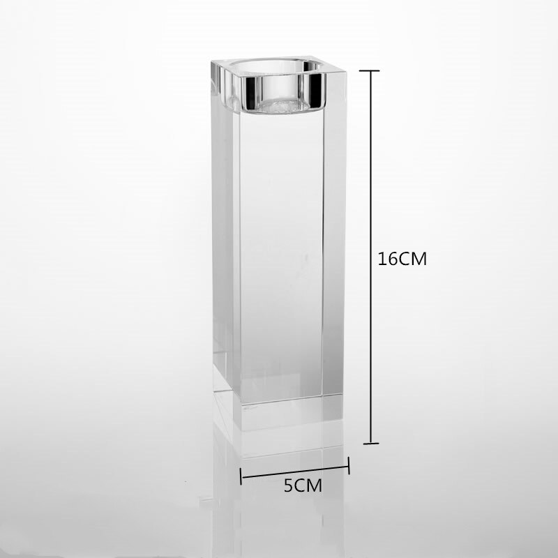 IMUWEN K9 Crystal Candle Holder Delicate Candle Stand Center Table Candlestick For Party Home Decoration: 16CM HEIGHT / 1Pc