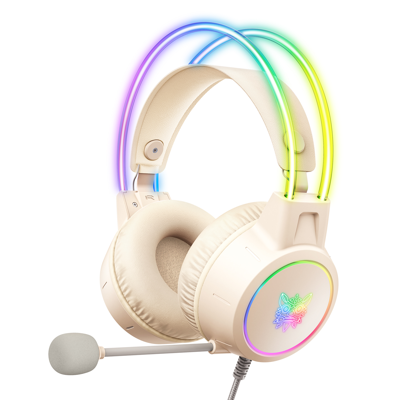 ONIKUMA X15 Pro Wired Headphones with RGB Head Beam Flexible Mic Button Control Gaming Headset Gamer for Compute PC: black