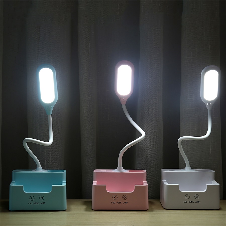 Lámpara de mesa Led recargable con ventilador táctil regulable lámpara de escritorio protección ocular luz de lectura chico con pluma de teléfono titular de la