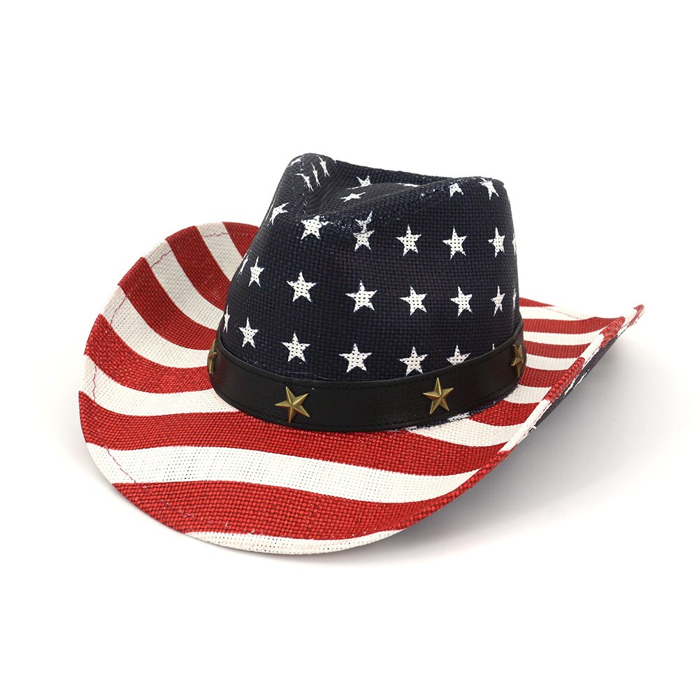 Western cowboyhatt för män kvinnor sommarhattar fiskehatt utomhus vävd hatt män hattar retro stråhatt: 04