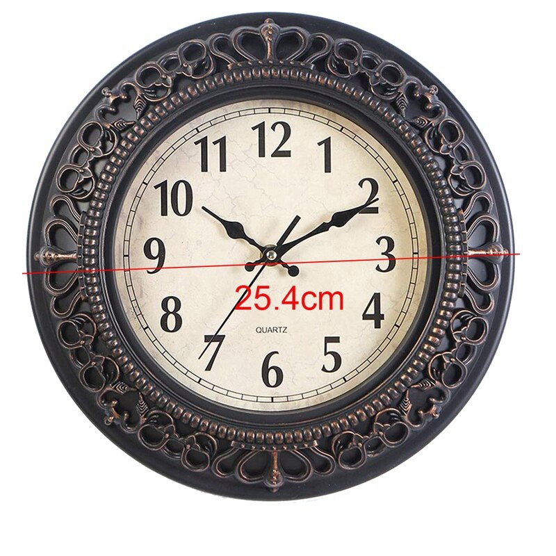 10-Inch Silent Retro Quartz Clock Decorative Wall Clock ,Bedroom Clock Retro Clock,Living Room Wall Clock,for Home/Office/School