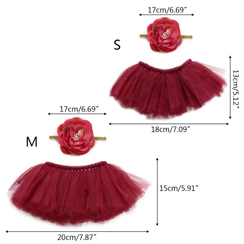 Newborn Tutu Skirt Toddler Baby Headdress Flower Girls Photography Prop Outfits