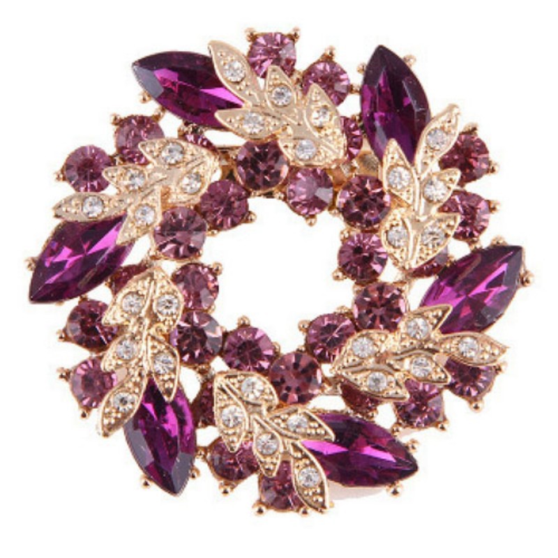 Broche redondo feminino simples coroa fivela pino acessórios de corpete: Arma preta folheada