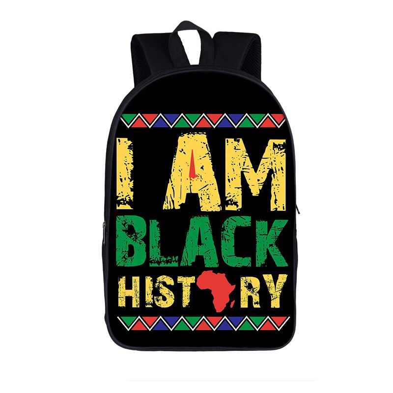 Black Lives Matter Backpack For Teenage Boys Girls School Bags BLM Afro Black Backpacks American Africa Women Men Travel Bag: 16blackmens10