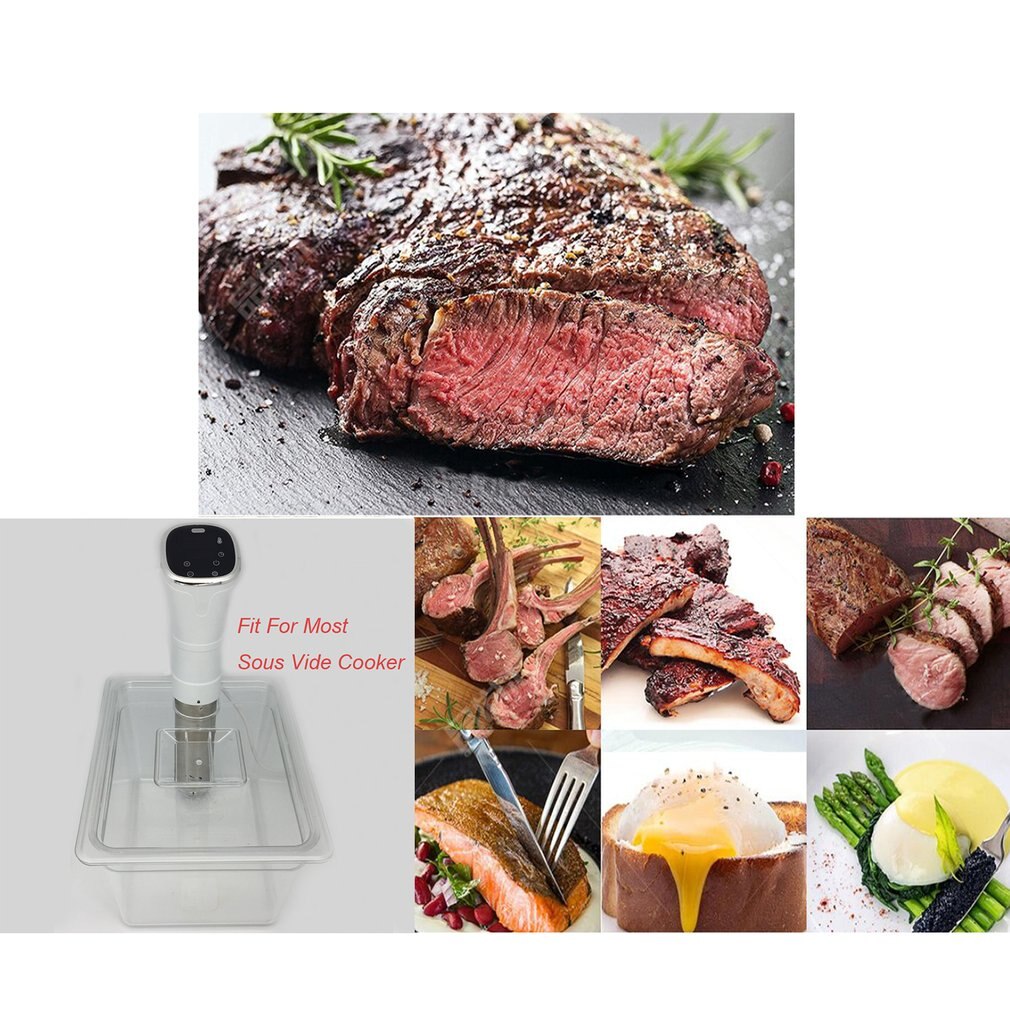 Sous Vide-contenedor para máquina de carne, recipiente con tapa, tanque de agua, baño para circulador Sous Vide, cocina lenta