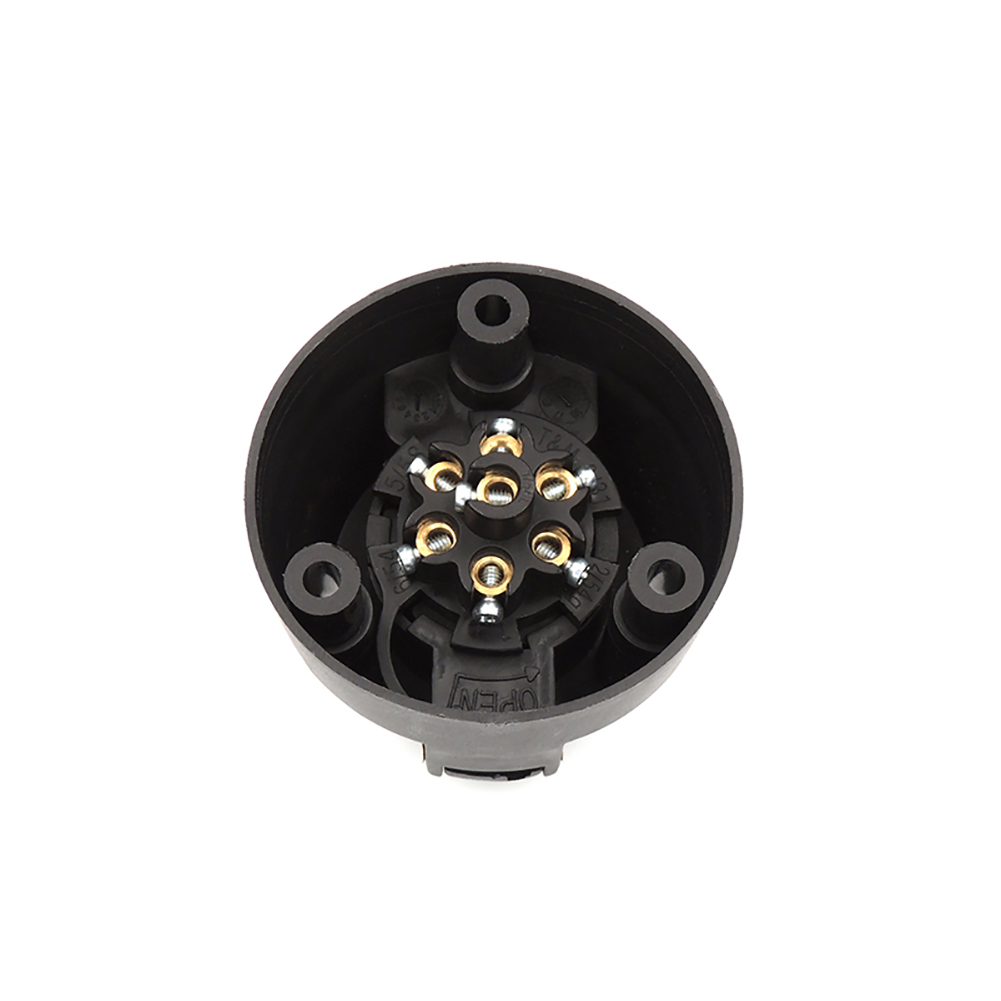 12V Round 7 Pin Waterproof Plug Adapter Tow Bar Electrical Trailer Truck Socket Round Hole Trailer Plug Truck Cable