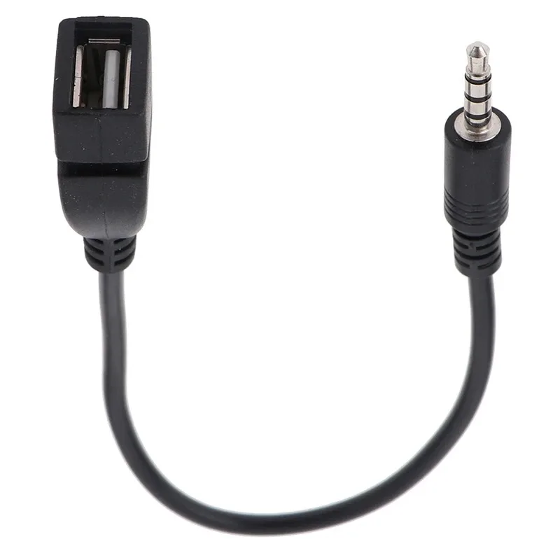 1/10 stks Zwarte Auto AUX Audio Kabel Naar USB Audio Kabel Auto-elektronica voor Muziek afspelen Auto Audio Kabel USB Hoofdtelefoon Converter