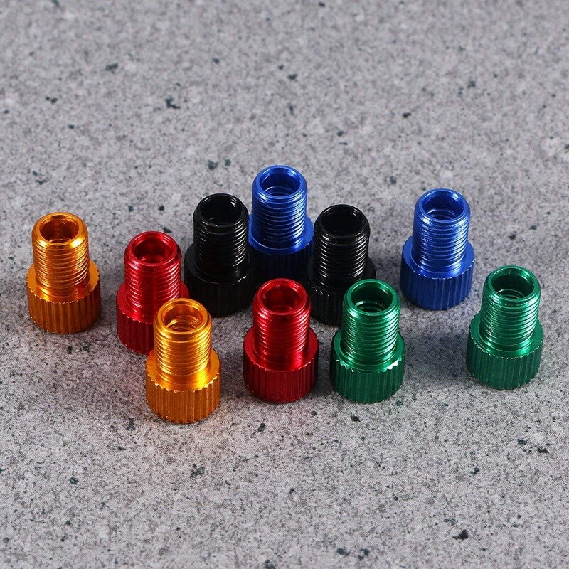 Cykelventiladapter 10 stk aluminium presta schrader converter bil cykel slange pumpe kompressor værktøjer