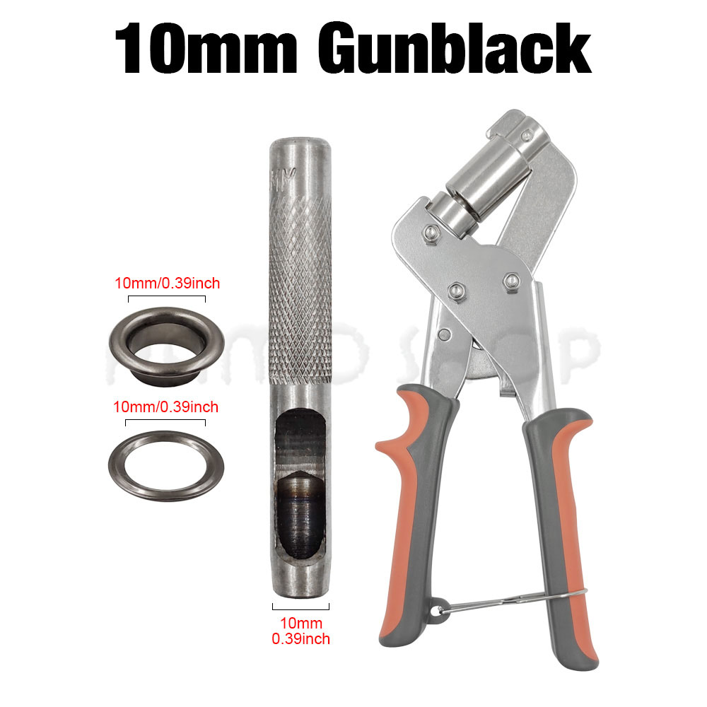 Eyelet Grommet Tool Kit Handheld Install Pliers Portable Grommet Hand Press With 100 Set Of Grommets For Leather Canvas Clothing: Nickel-Free White