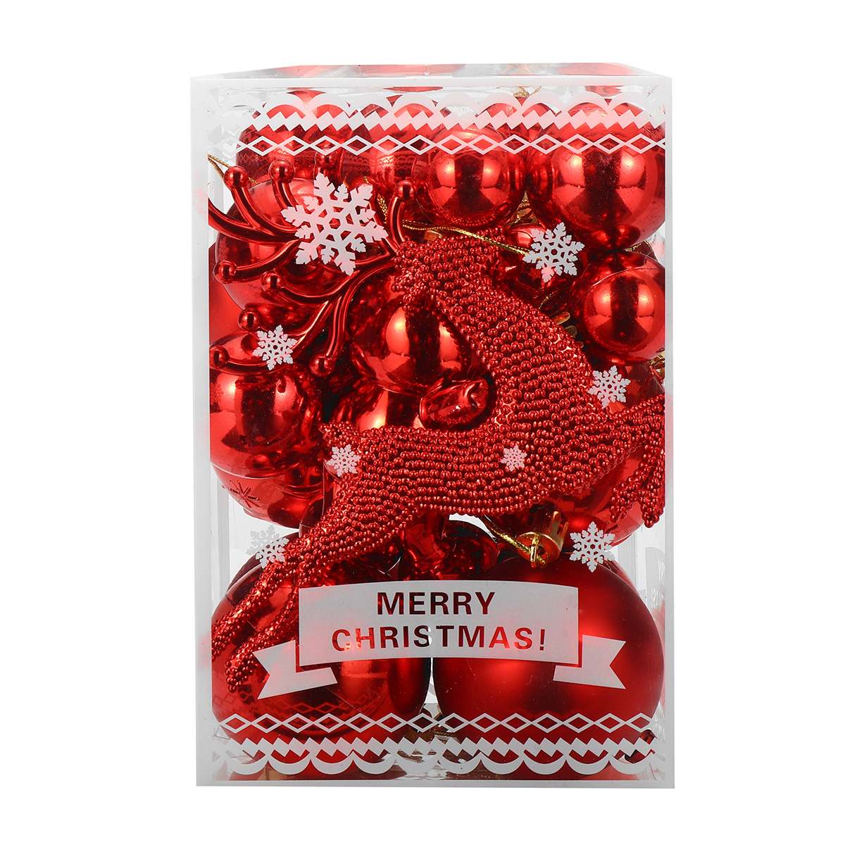 30 stk 5 cm julekugler julepynt glitter juletræspynt jul til hjem palline natale dekor xmas: Rødt sæt