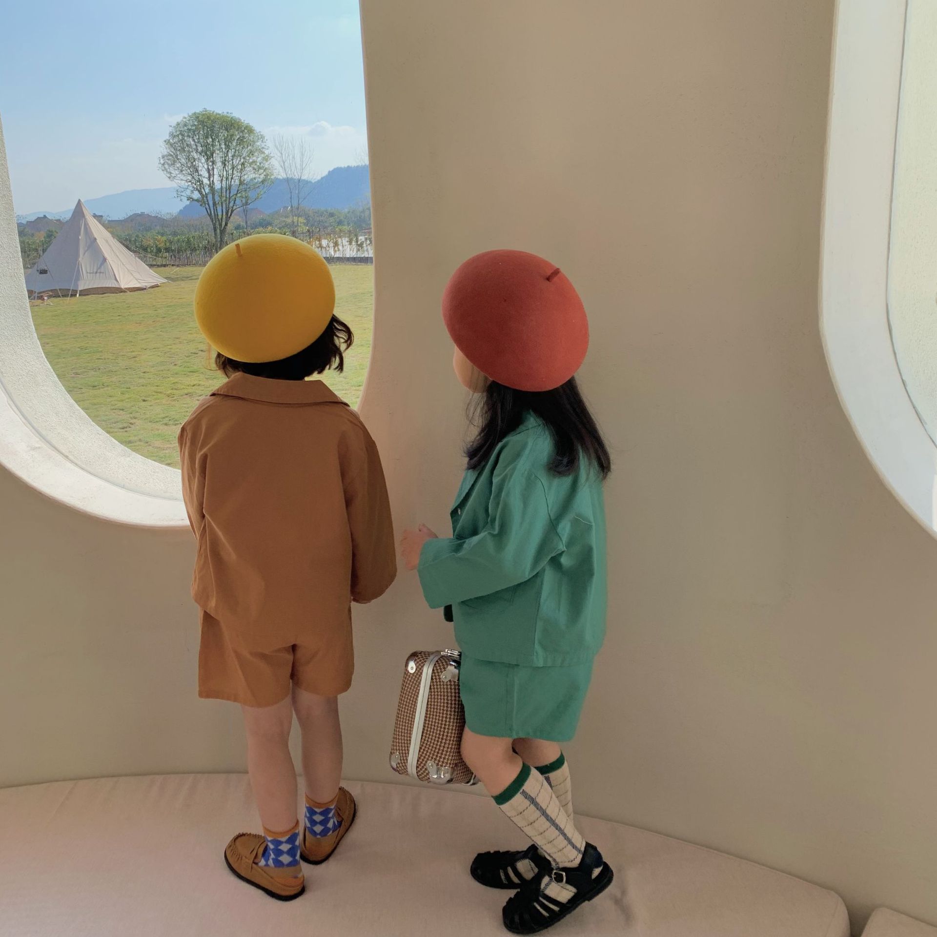 Chaqueta de dos piezas para bebé, traje de manga larga y pantalón corto para niña, ropa de para niña, LB253