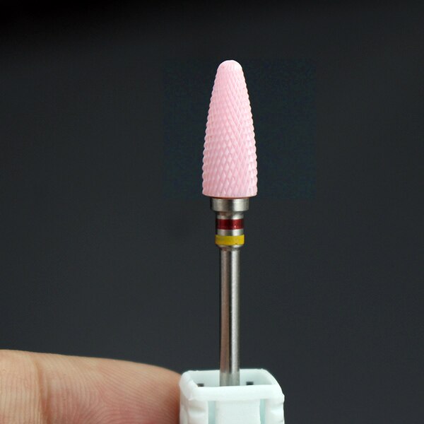 1 stücke Weiß Rosa Keramik Nagel Bohrer Fräsen Cutter für Manikübetreffend Elektrische Bohrer Zubehör Dreh Grat Manikübetreffend Bits Mühlen Werkzeug: Rosa-5