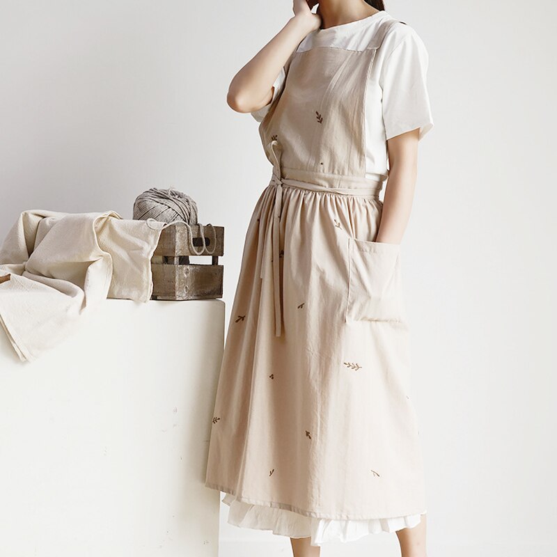 retro w stylu średniowiecznym bawełniana pościel gotowanie fartuchy kuchenne dla kobieca sukienka kwiaciarnia bluza fryzjer śliniaczek ogród fartuch