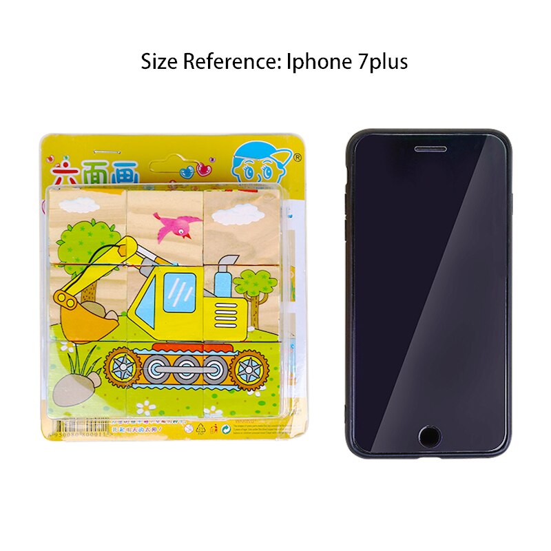 High Grade Six-face Picture Wooden Jigsaw 3D Puzzle Toys Children's Early Educational Toy Cube Jigsaw Puzzle Baby Kids