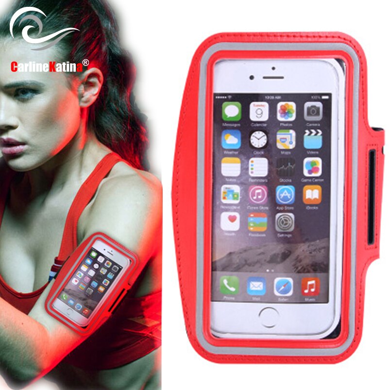 Red Waterproof Gym Sports Running Armband For iphone Xs Max XR X 8 4 4s 5 5s 5c SE 6 6s 7 7s plus Arm Band Phone Bag Case