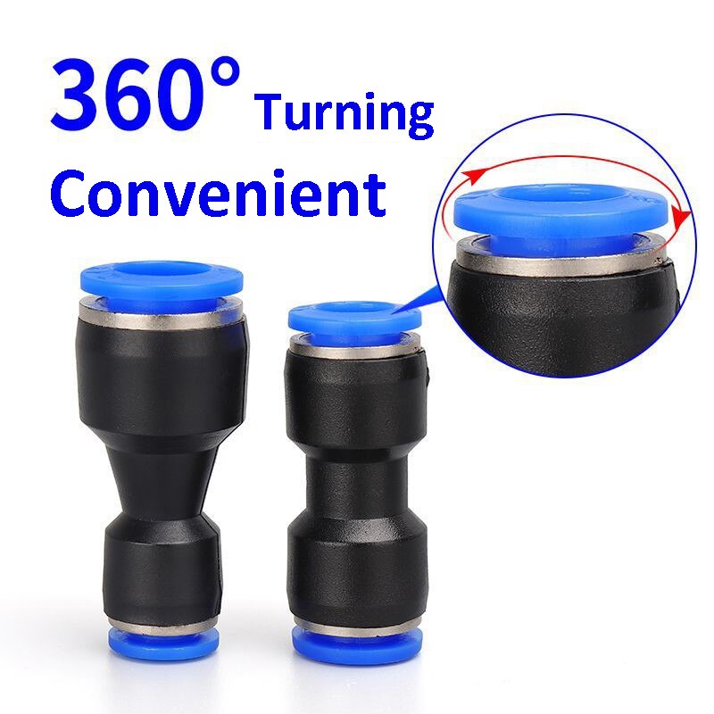Pneumatiske fittings fitting plastkoblinger pu  pg 4mm 6mm to 8mm 10mm luft vannslange rør push-in rett luft hurtigkobling