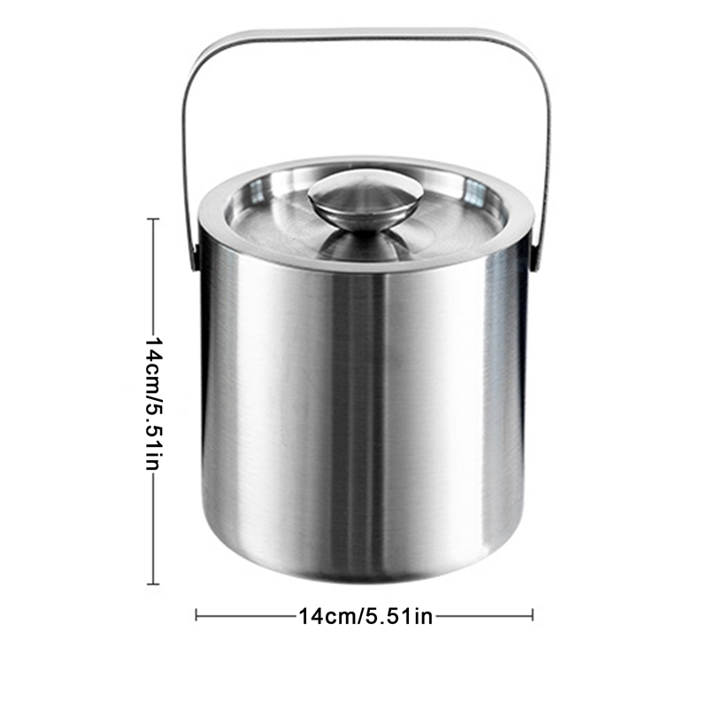 1,3 L Edelstahl-Eiskübel Mit Lederoptik – Europäischer Stil, Isoliert, Inkl. Deckel & Filter, Für Wein & Champagner