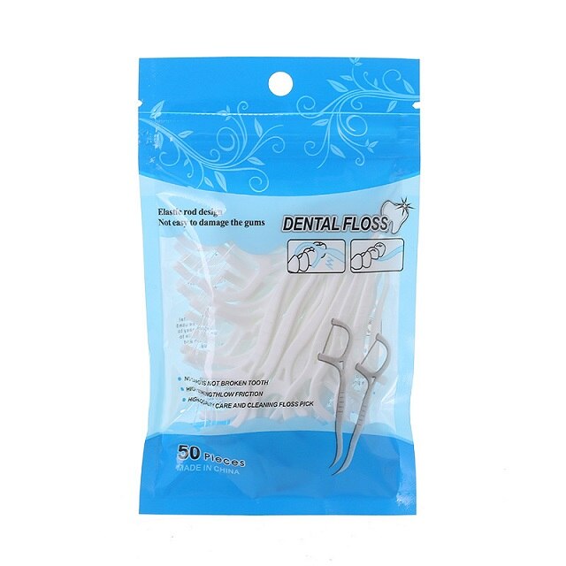 50/100pcs Disposable Dental Floss Flosser Picks Interdental Brush Teeth Stick Toothpicks Oral Hygiene Gum Cleaning Dental Tools: 50pcs