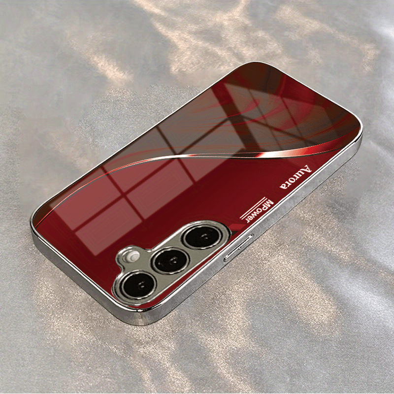 Patroonontwerp schokbestendige glazen hoes met verzilverde telefoonhoes voor Galaxy S26, S25, S24, FE, S23, S22, S21, S20, Ultra, Plus