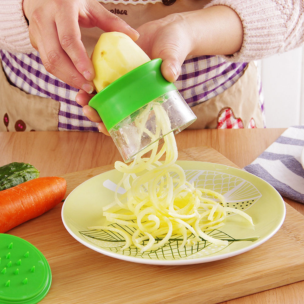 Multifuncional redonda mandolina Slicer 3 In1 cortador de verduras Manual cortadora de vegetales Spiralizer de herramientas cortadoras para la cocina
