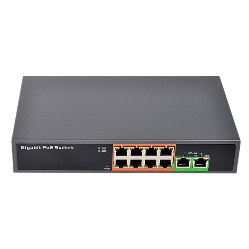 PSE1008G 8 + 2 Tutti I Gigabit Poe Interruttore di Alimentazione 150W IEEE802.3Af/A di Rete Poe Switch Ethernet (UE spina): Default Title