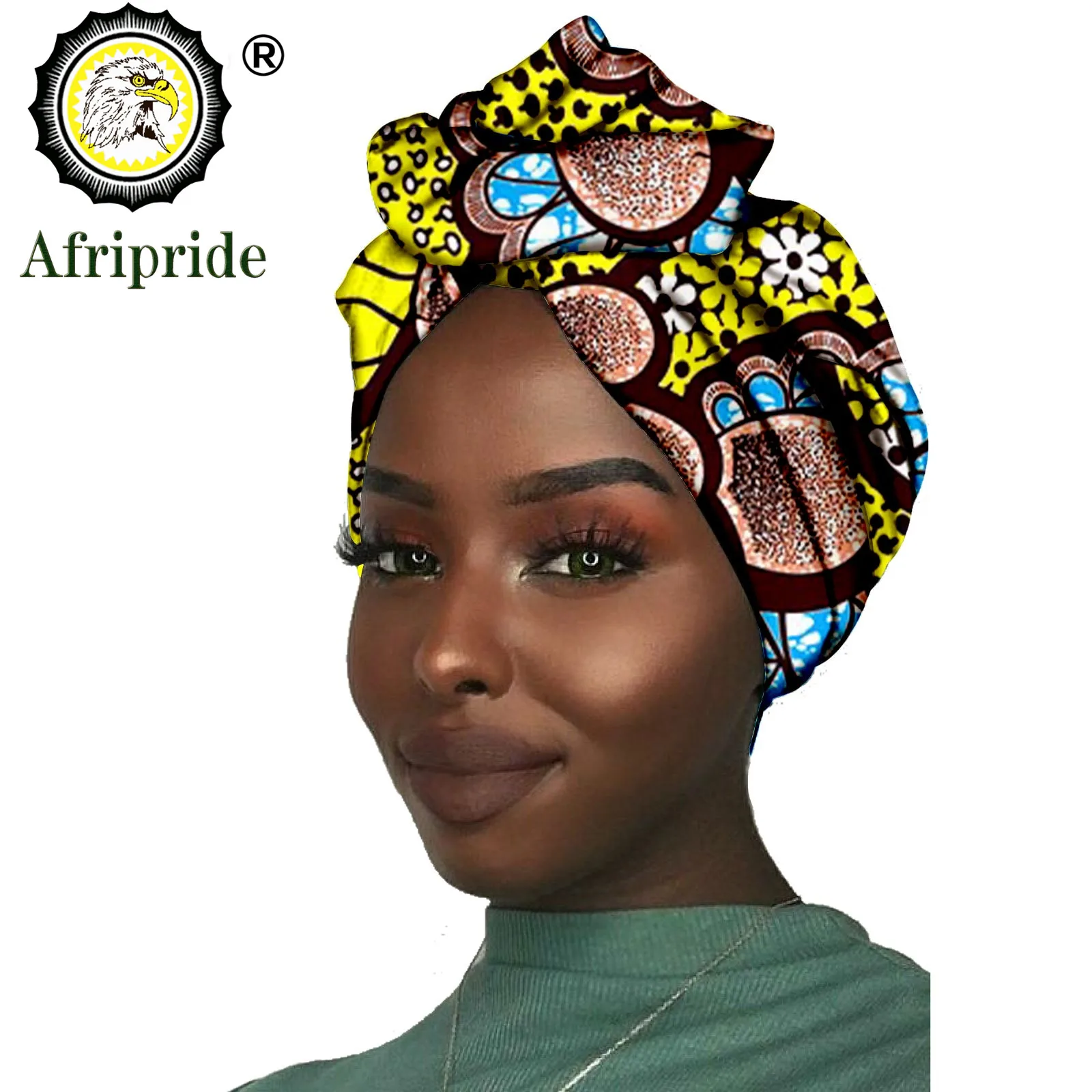 Nueva africana, diadema para mujer, tela de cera de algodón, pañuelo tradicional para la cabeza, turbante, cera de algodón puro AFRIPRIDE S001