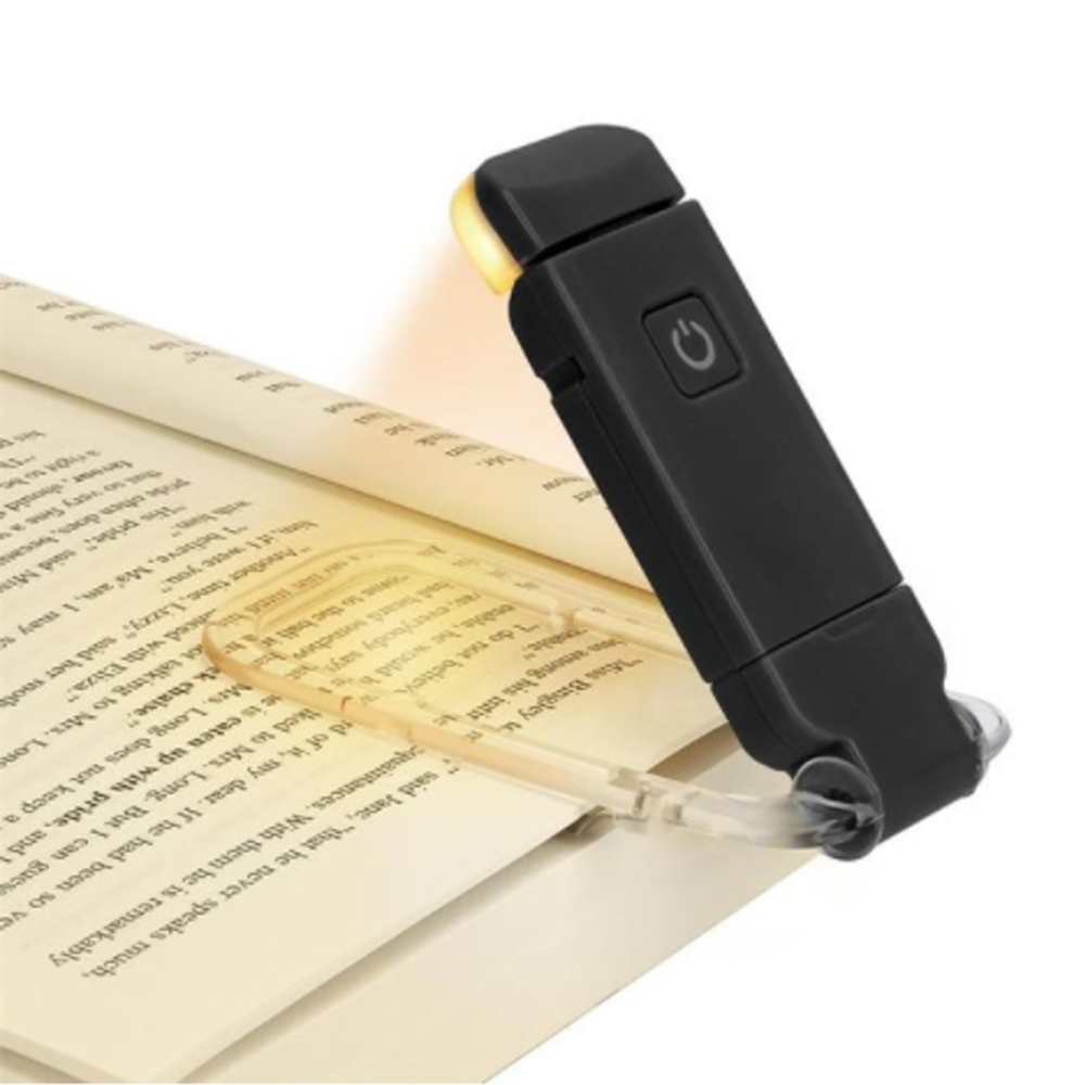 Luz de lectura de libros para lectura de cama, recargable, portátil, con Clip, luz de lectura LED, Mini lámpara de escritorio alimentada por USB regulable: Rojo