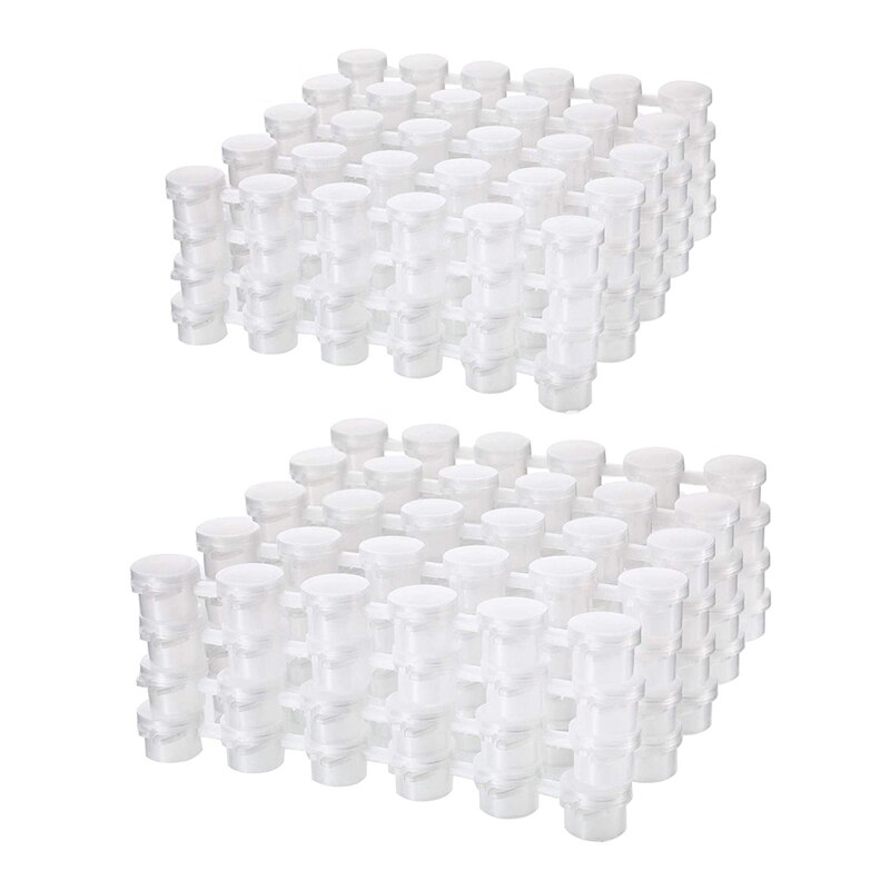 2 sets lege verfstrips, verfbekers, potjes, transparante opbergbakjes, verf, 144 potjes in totaal , , 2ml & 3ml: Default Title