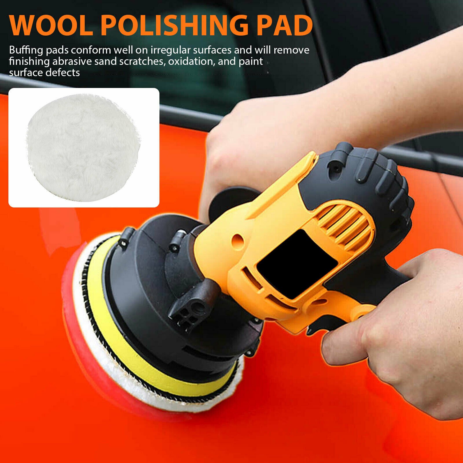 Stainless Steel Polishing Pad 2pcs Washable Wheel Acrylic White Buffer