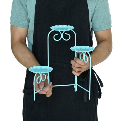 Sweetgo baby blue kagestander cupcake bakke kageværktøj boligdekoration dessertbord dekoration fest leverandører 3 etagers fuglebur: Stigestativ