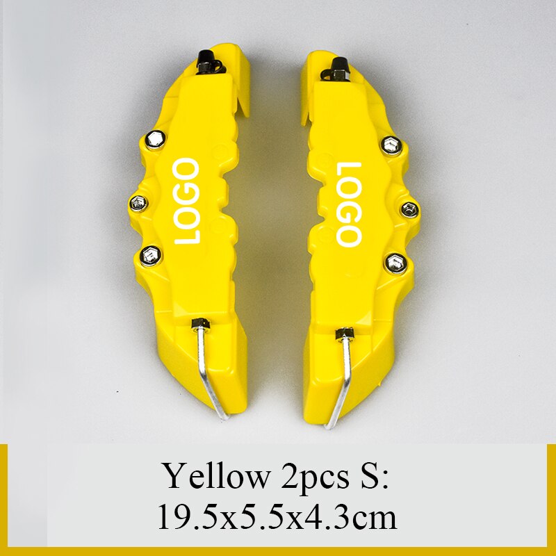 2 Stuks S/M/L Size 3D Abs Auto Remklauw Cover Remschijf Shell Voor Verna Celesta elantra Mistra Sonata Ix25 Ix25 Tucson Santafe: Yellow 2Pcs S