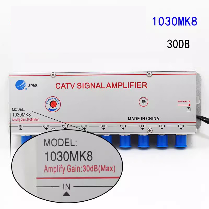 Ac 220V 4 Way Catv Kabel Tv Splitter Versterker 30db Digitale Tv Antenne Signaalbooster Home Tv Apparatuur 45Mhz Naar 860Mhz Us Plug: YELLOW