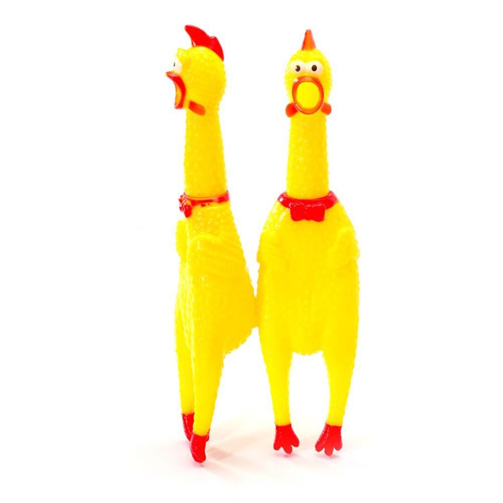 Gelb Gummi Haustier Hund Welpen Spielzeug Squawking Schreien Schrillen Gummi Huhn