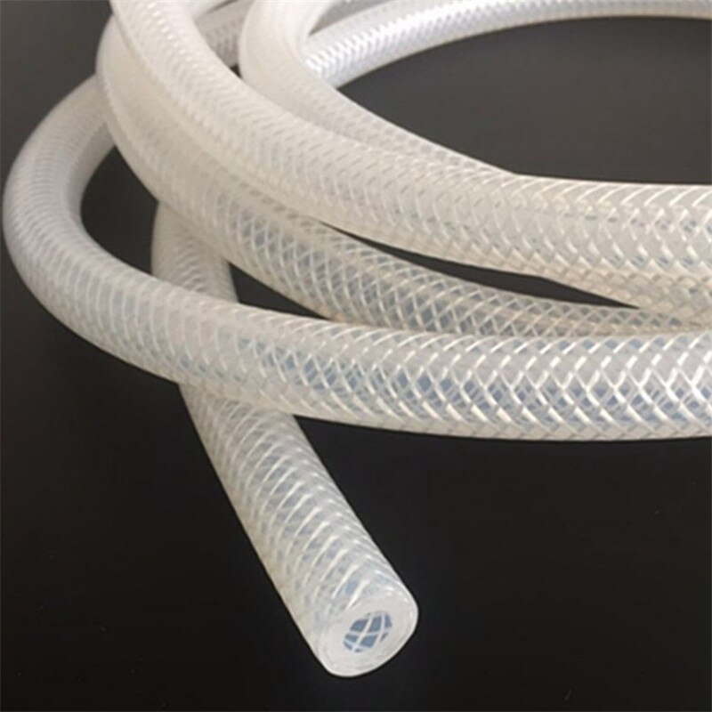 Length 1-5m food grade Silicone wire mesh tube Silicone mesh tube high temperature resistance white silicone hose
