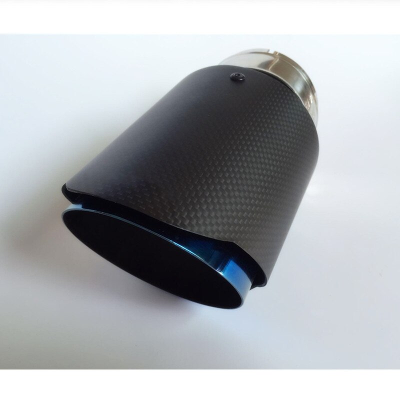 Carantly bil carbon ljuddämparspets avgassystem matt universal rak rostfri blå ljuddämpare flera storlekar för akrapovic