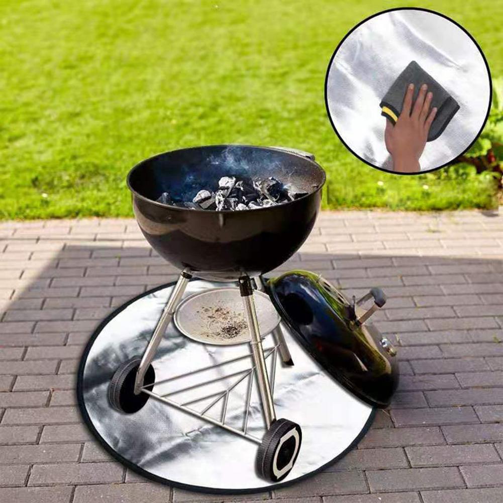 BBQ Feuerfeste matt Feuer Grube Pad Grill Spritzer Wärme Beständig Teppich Für Terrasse Hinterhof Boden draussen Rasen Abdeckung Für Deck